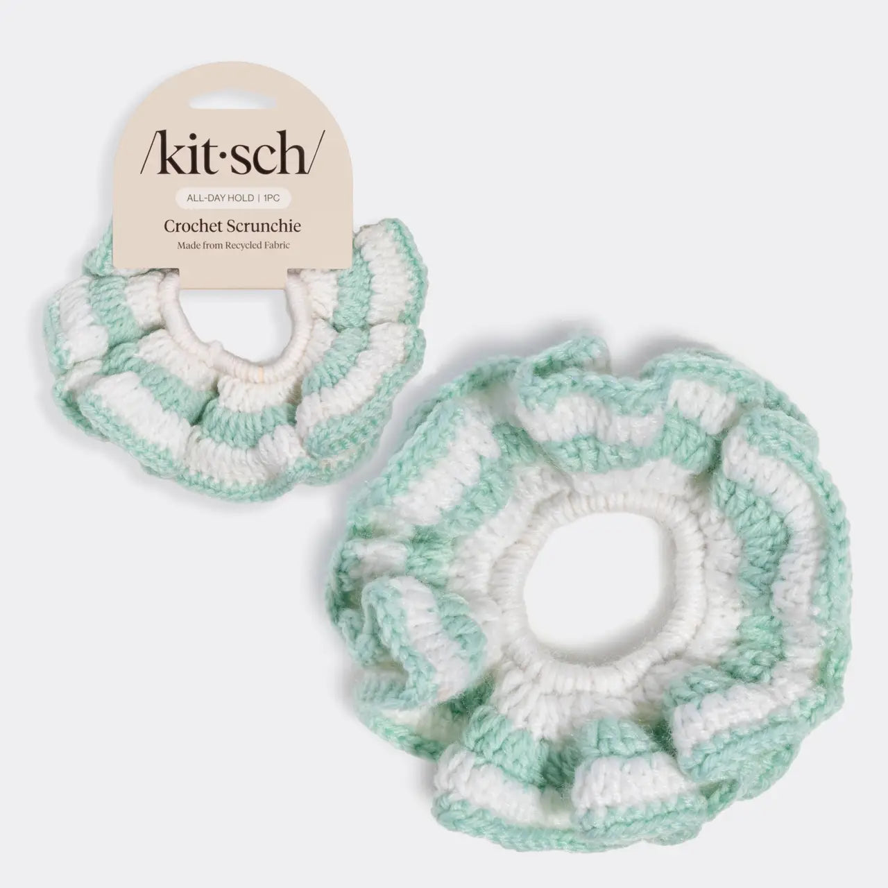Kitsch-Crochet Scrunchie Seafoam Blue
